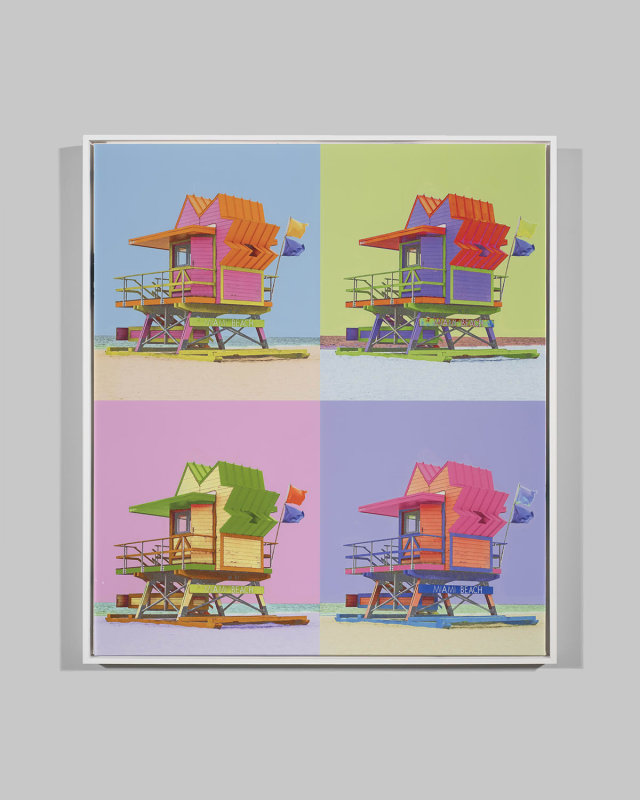 "Silkscreen Miami 2" Giclee Canvas Art By H. Scott